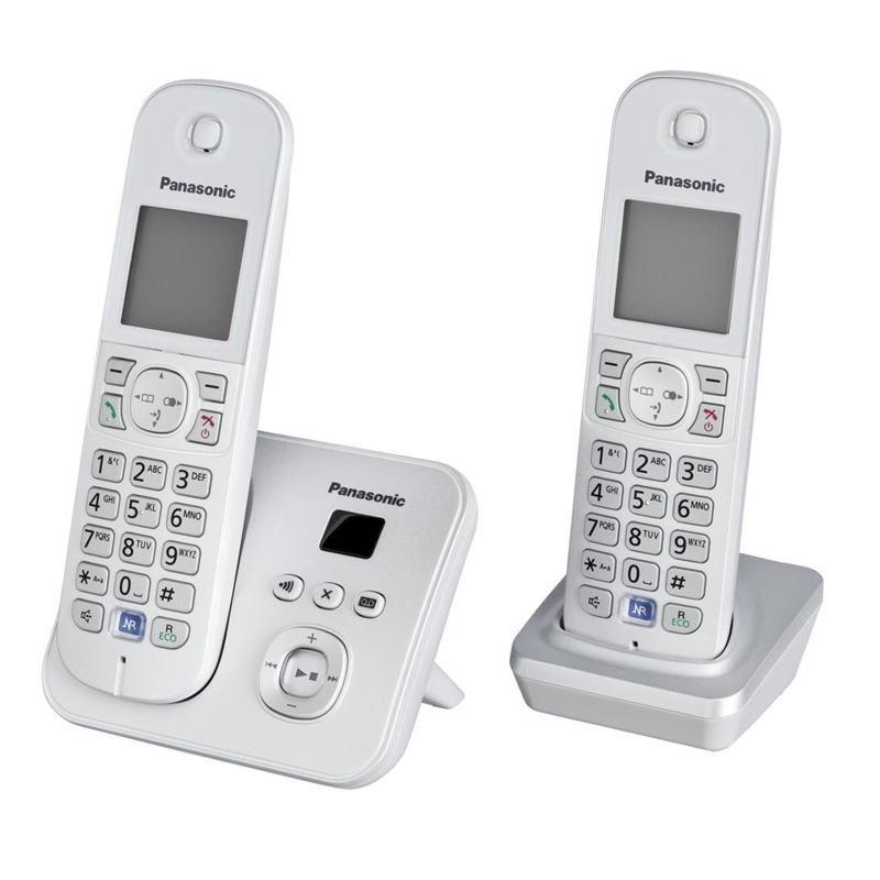 Panasonic KX-TG6822GB Duo DECT Schnurlostelefon perl-silber
