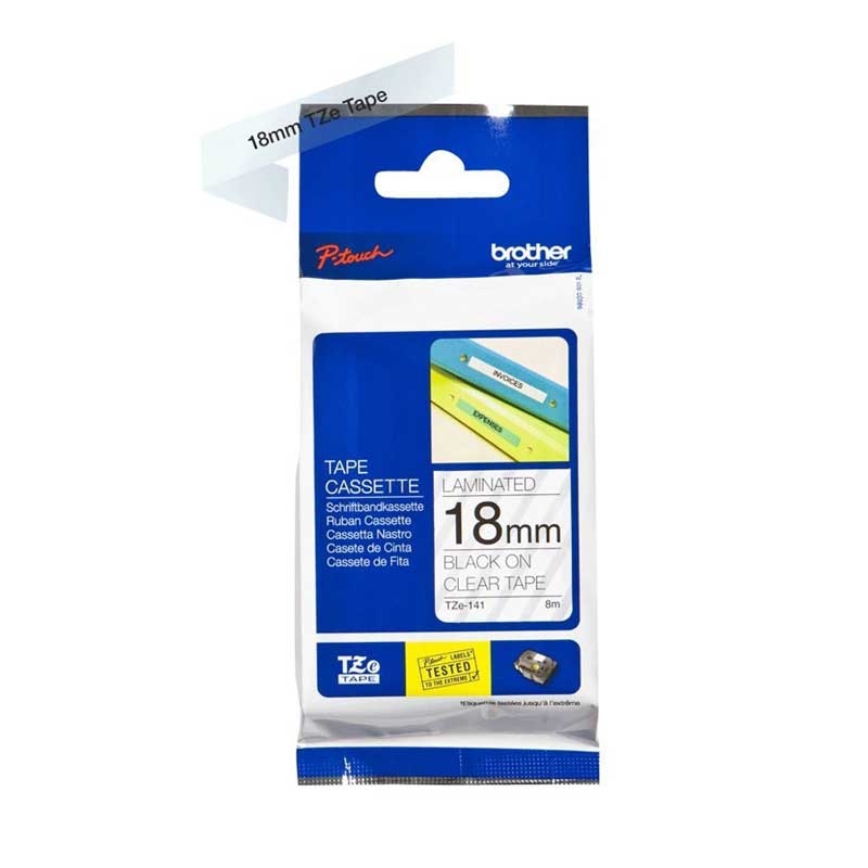 Brother TZE-141 P-Touch schwarz auf clear 18mm