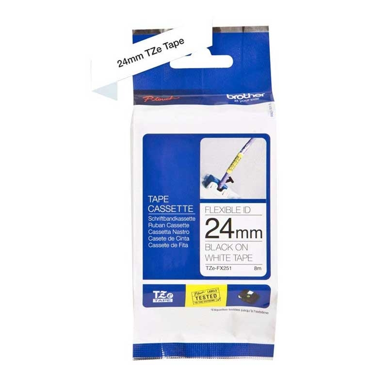 Brother TZE-FX251 P-Touch schwarz auf weiss 24mm