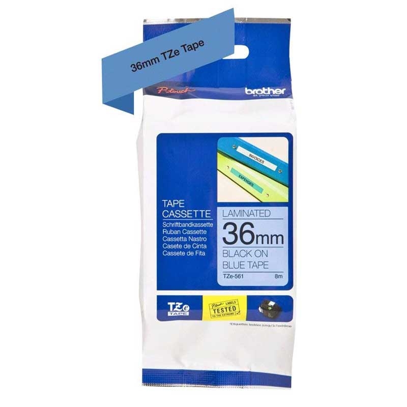 Brother TZE561 P-Touch schwarz auf blau 36mm