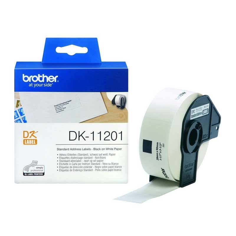 Brother DK11201 Einzeletiketten 29 x 90 mm, 400 Stück, weiß