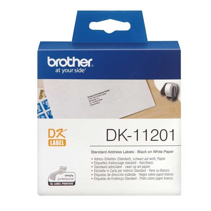 Brother DK11201 Einzeletiketten 29 x 90 mm, 400 Stück, weiß