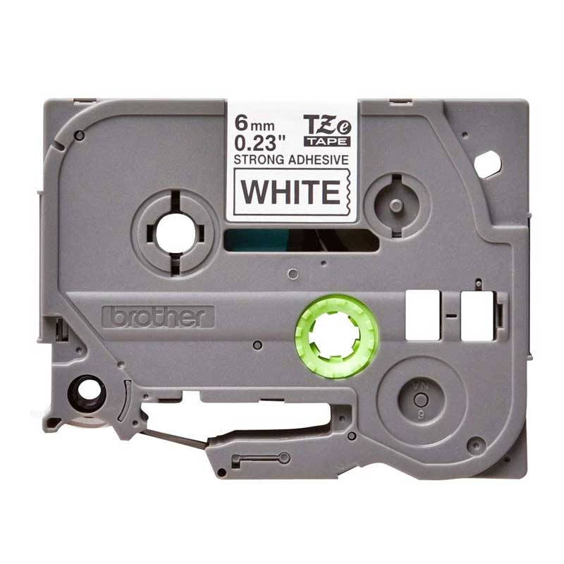 Brother TZE-S211 P-Touch schwarz auf weiss 6mm extra stark klebend