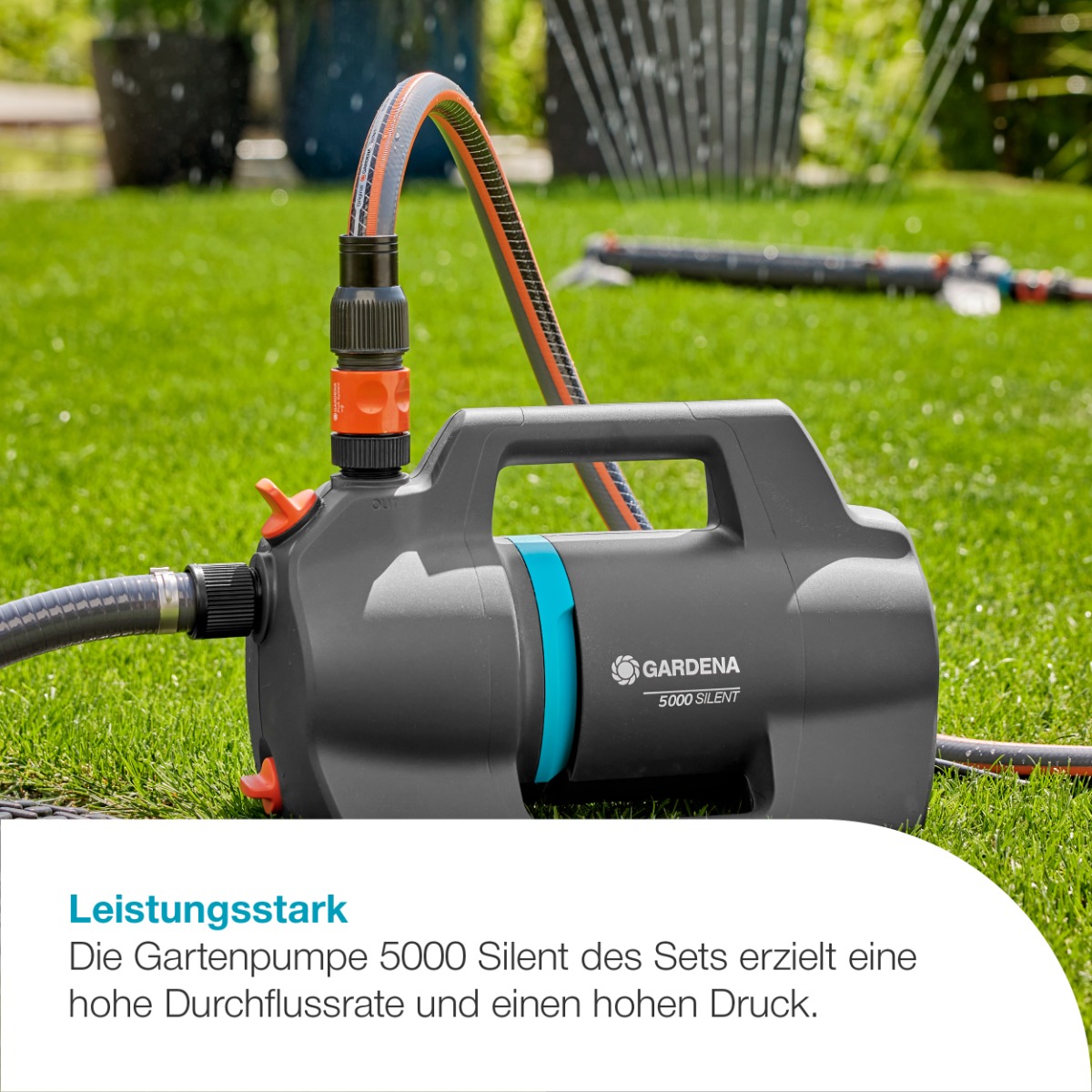 GARDENA 09081-20 Gartenpumpe 5000 Silent Set