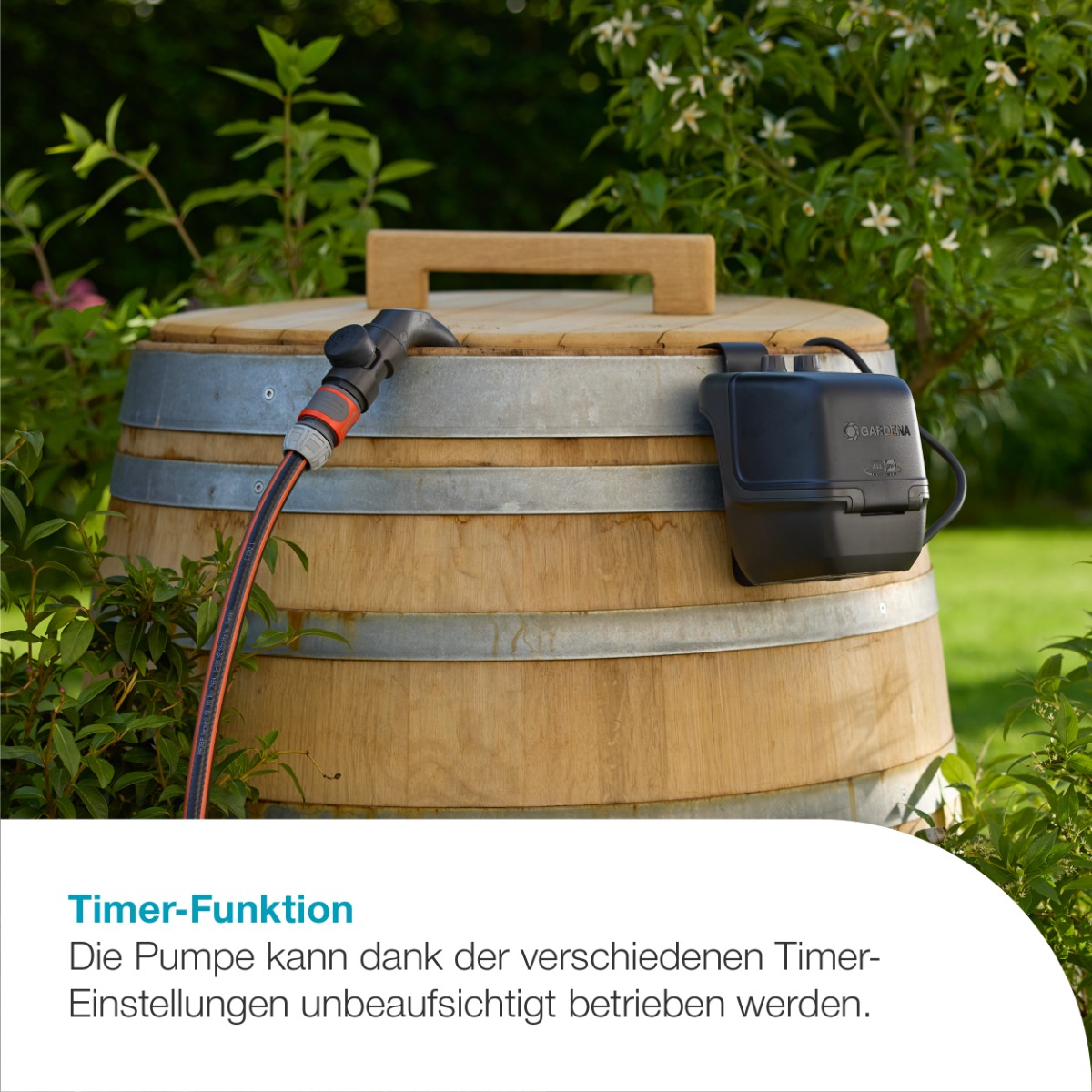 GARDENA 14604-55 Akku-Regenfasspumpe 2600 Comfort 18V P4A solo