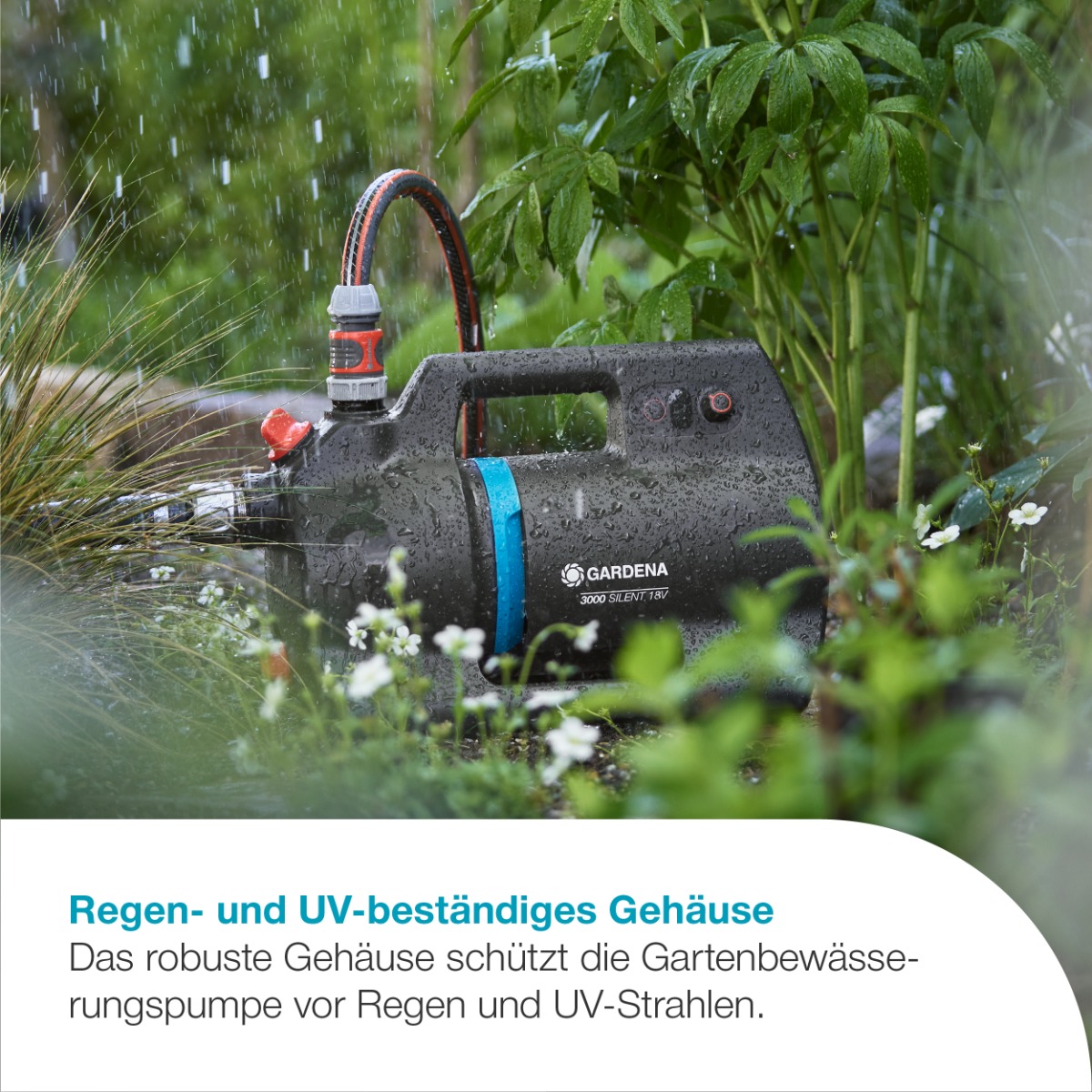 GARDENA 14610-20 Akku-Gartenpumpe 3000 Silent 18V P4A Ready-To-Use Set