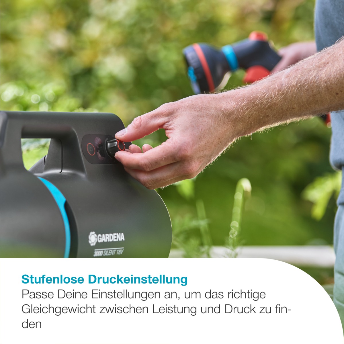 GARDENA 14610-55 Akku-Gartenpumpe 3000 Silent 18V P4A solo