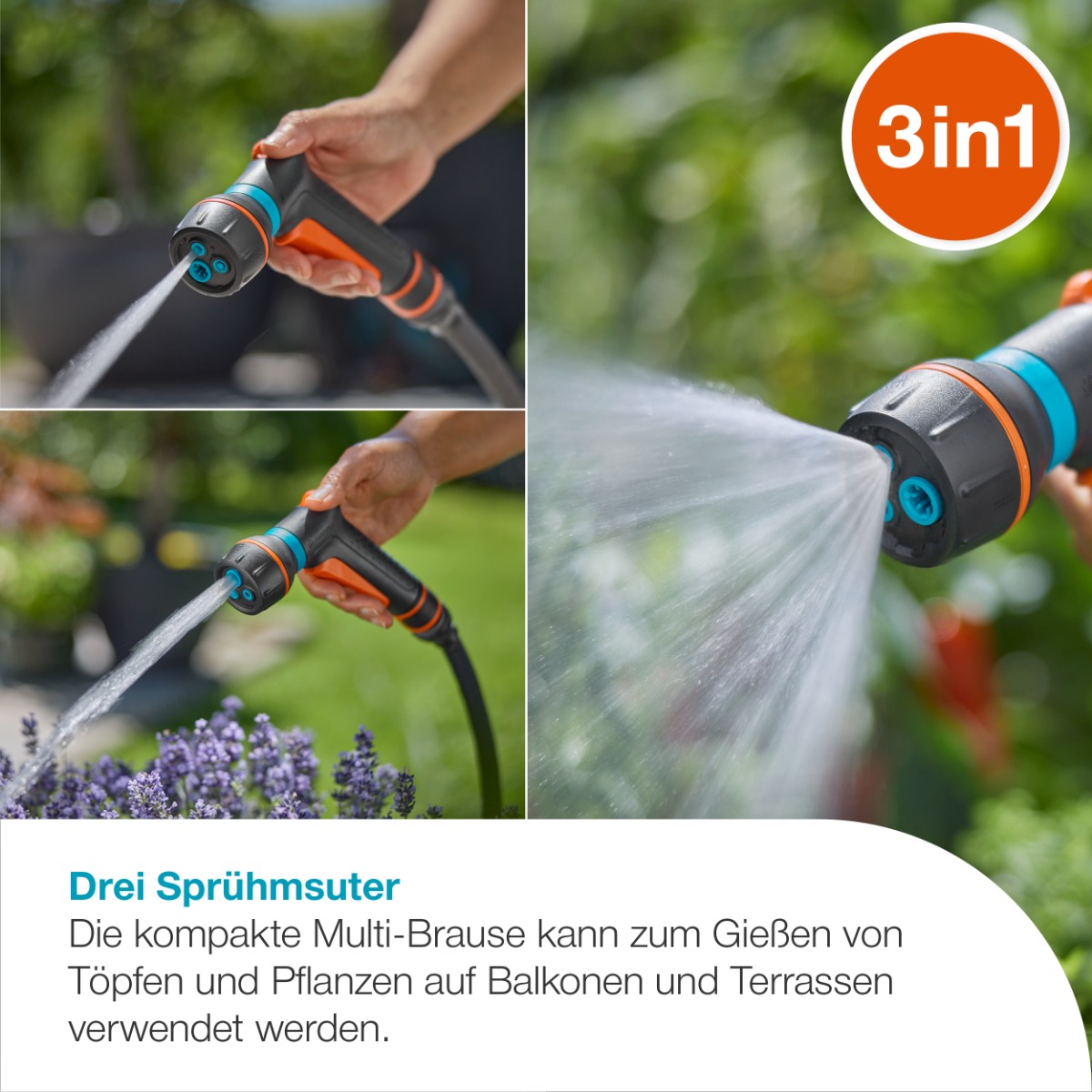 GARDENA 18375-20 Classic Kompakte Multi-Brause