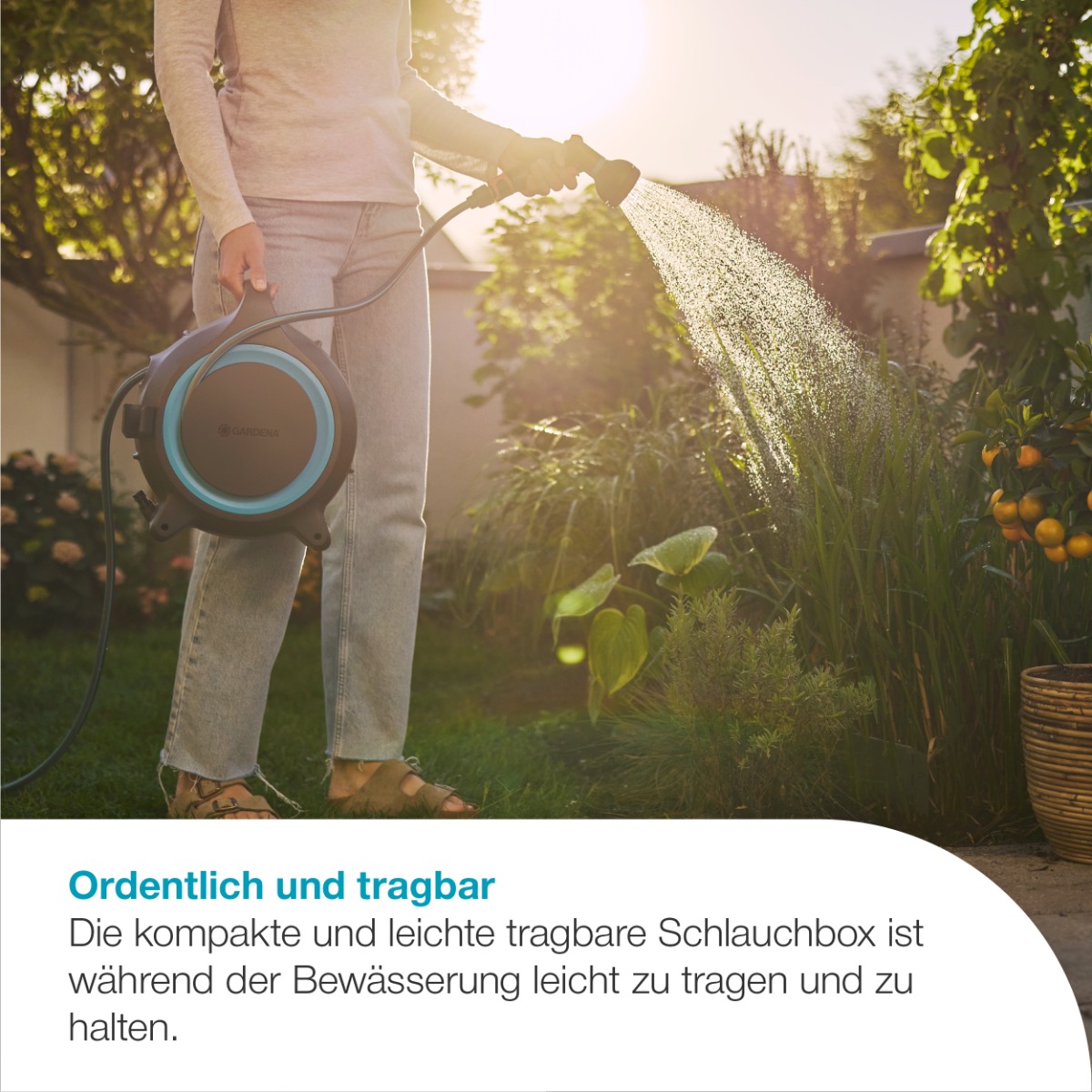 GARDENA 18690-20 Mobile Schlauchbox MoveMatic, 12 m + 1,5 m