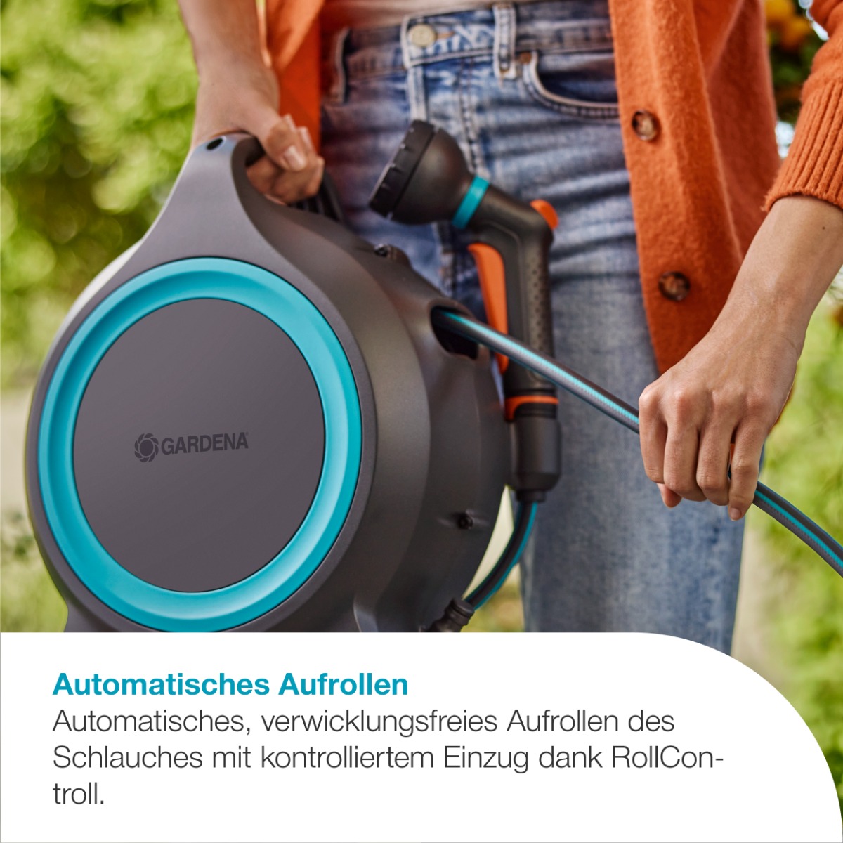 GARDENA 18690-20 Mobile Schlauchbox MoveMatic, 12 m + 1,5 m