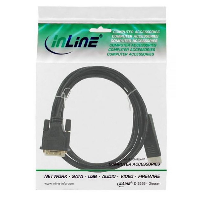 Inline DisplayPort zu DVI Konverter Kabel, schwarz, 3m