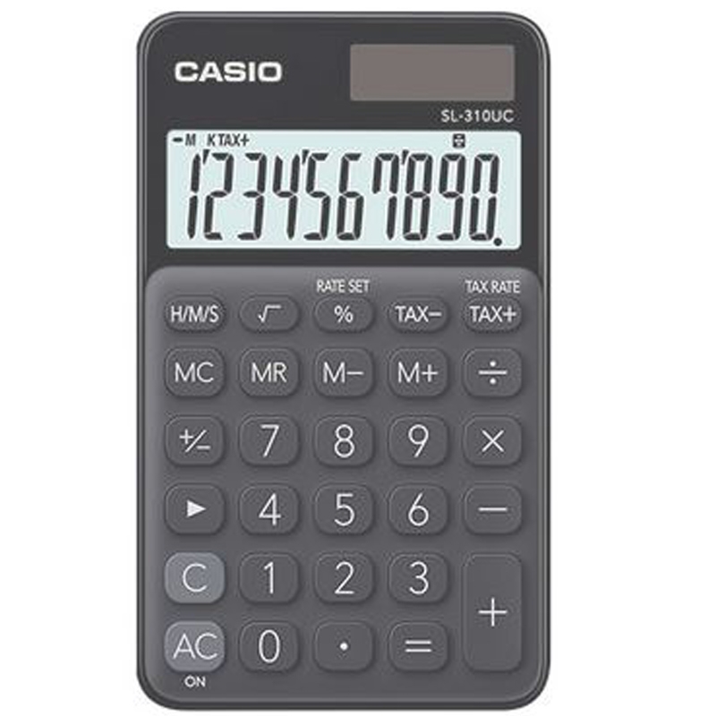 Casio SL-310UC-BK Einfacher Taschenrechner Batterie/Solar - schwarz