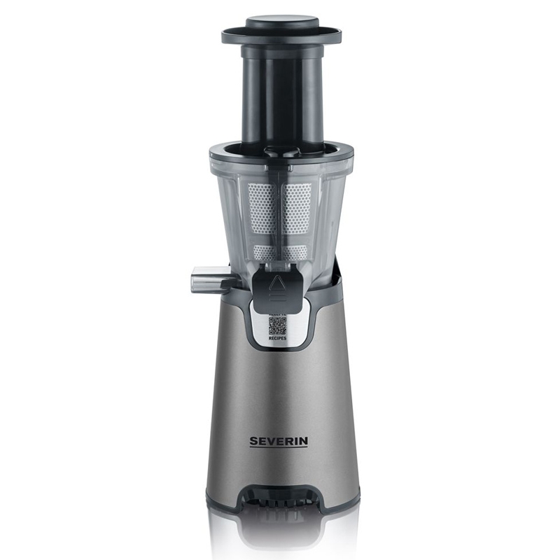Severin ES 3571 Slow Juicer (150 W, Inkl. Frozen-Fruits-Aufsatz) metallic grau/s