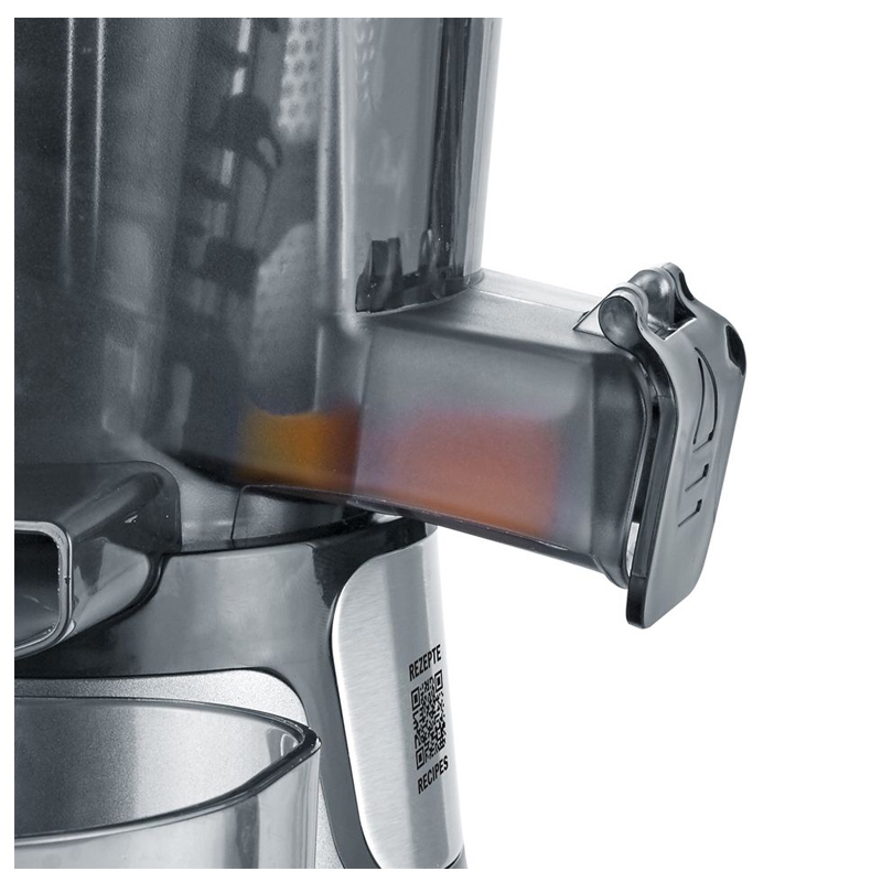 Severin ES 3571 Slow Juicer (150 W, Inkl. Frozen-Fruits-Aufsatz) metallic grau/s