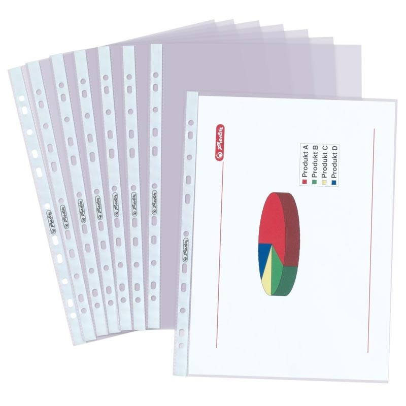 Herlitz Prospekthülle A4 genarbt Premium 100St.