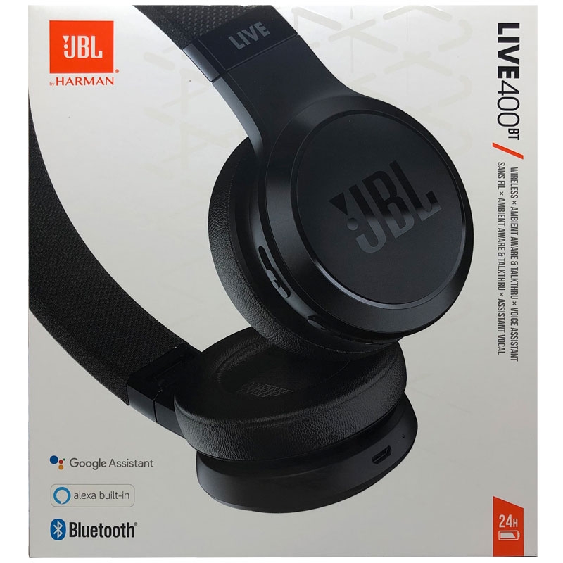 JBL Live 400BT kabelloser Bluetooth-Kopfhörer schwarz