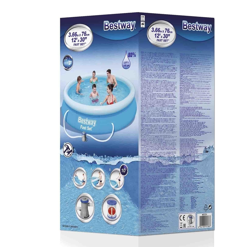 Bestway Fast Set™ Pool-Set, rund, mit Filterpumpe 366 x 76 cm