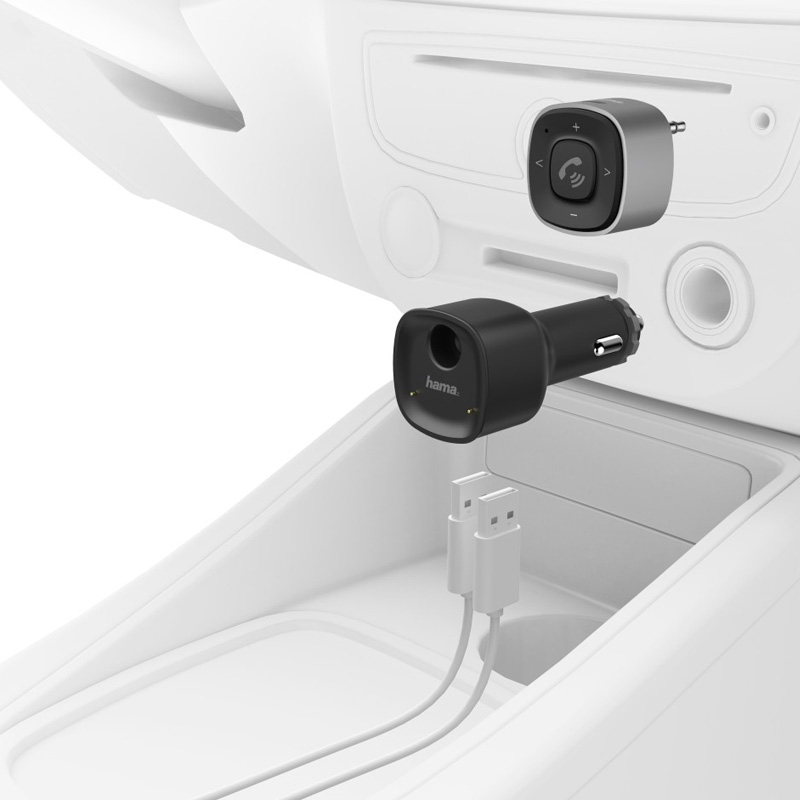 Hama Bluetooth-Receiver für Kfz mit 3,5-mm-Stecker und USB-Ladegerät