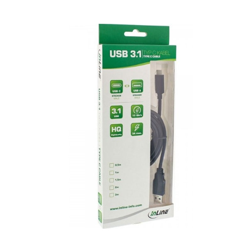 InLine USB 3.2 auf Type C Stecker schwarz 2m