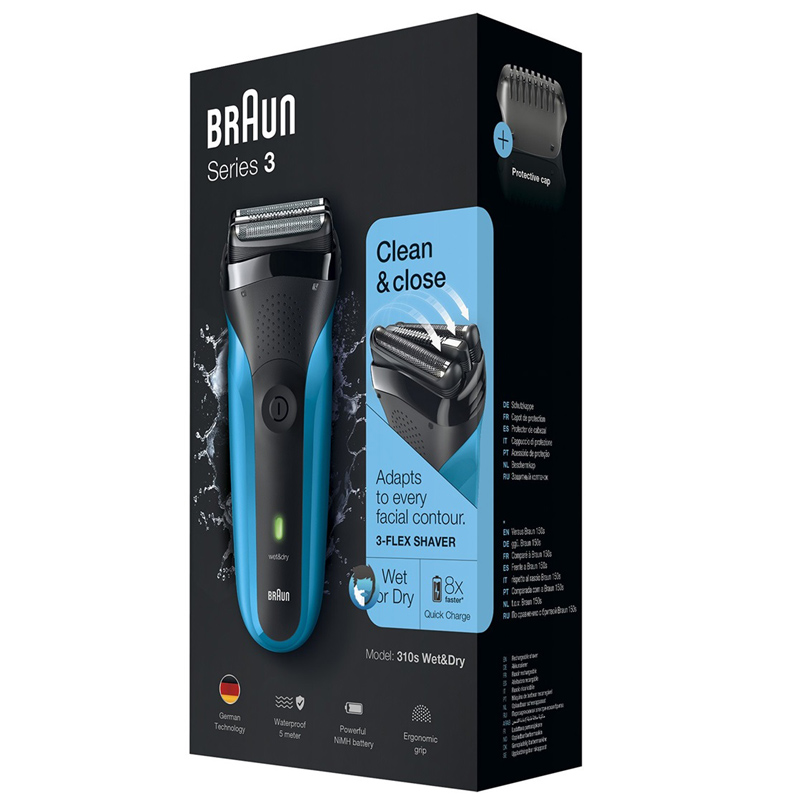 Braun Series 3 Elektrischer Rasierer 310s, blau