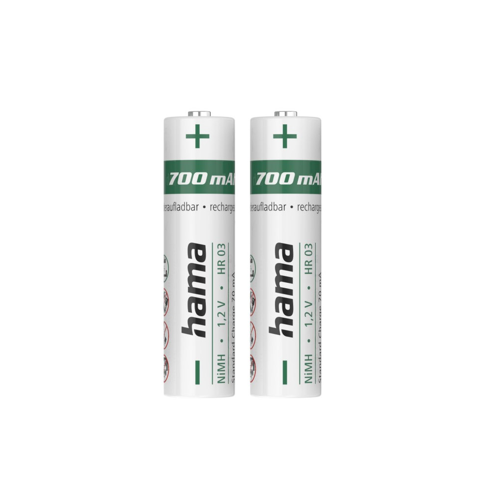 Hama NiMH-Akkus, AAA Micro, 700 mAh 1,2V, 2 Stück