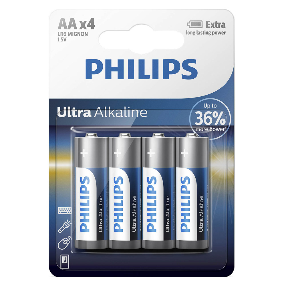 Philips eXtreme Life + Batterien AA (LR6) 4er-Blister