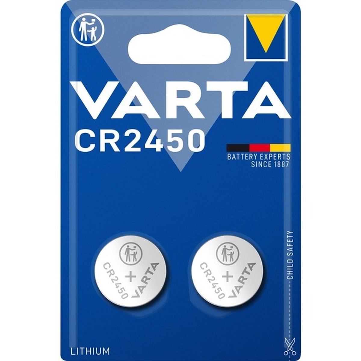 Varta CR2450 Lithium Knopfzelle 3V 2 Stück