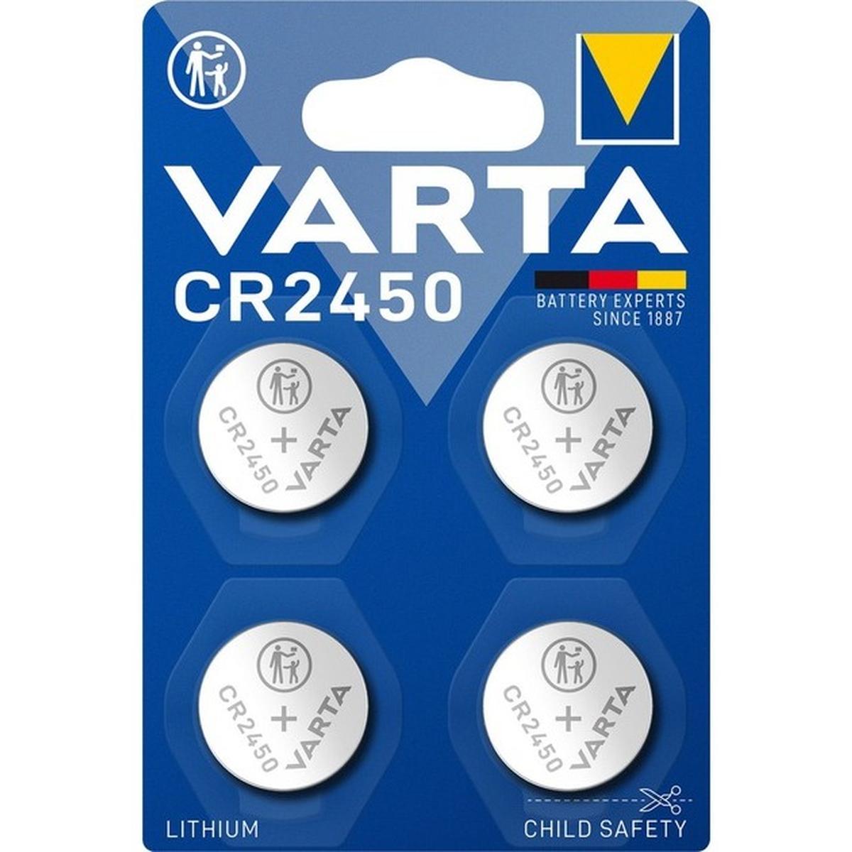Varta CR2450 Lithium Knopfzelle 3V 4 Stück