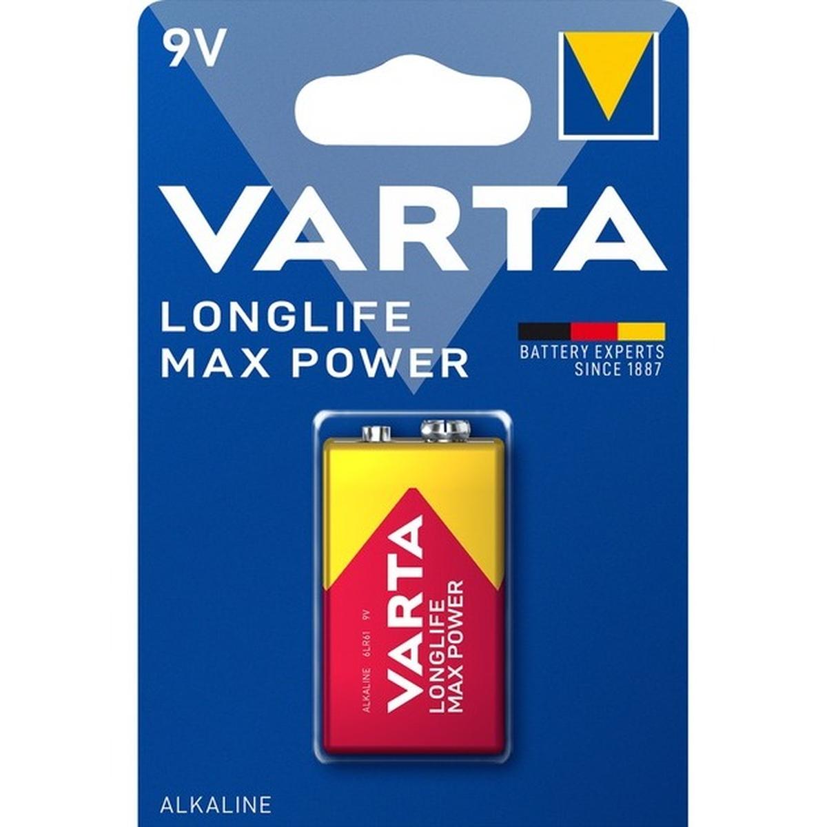Varta Longlife Max Power 6LR61 9V Blockbatterie