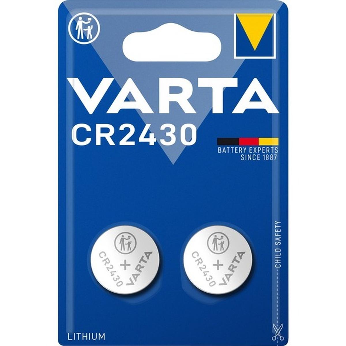Varta Power on Demand CR2430 Lithium Knopfzellen 3V 2 Stück