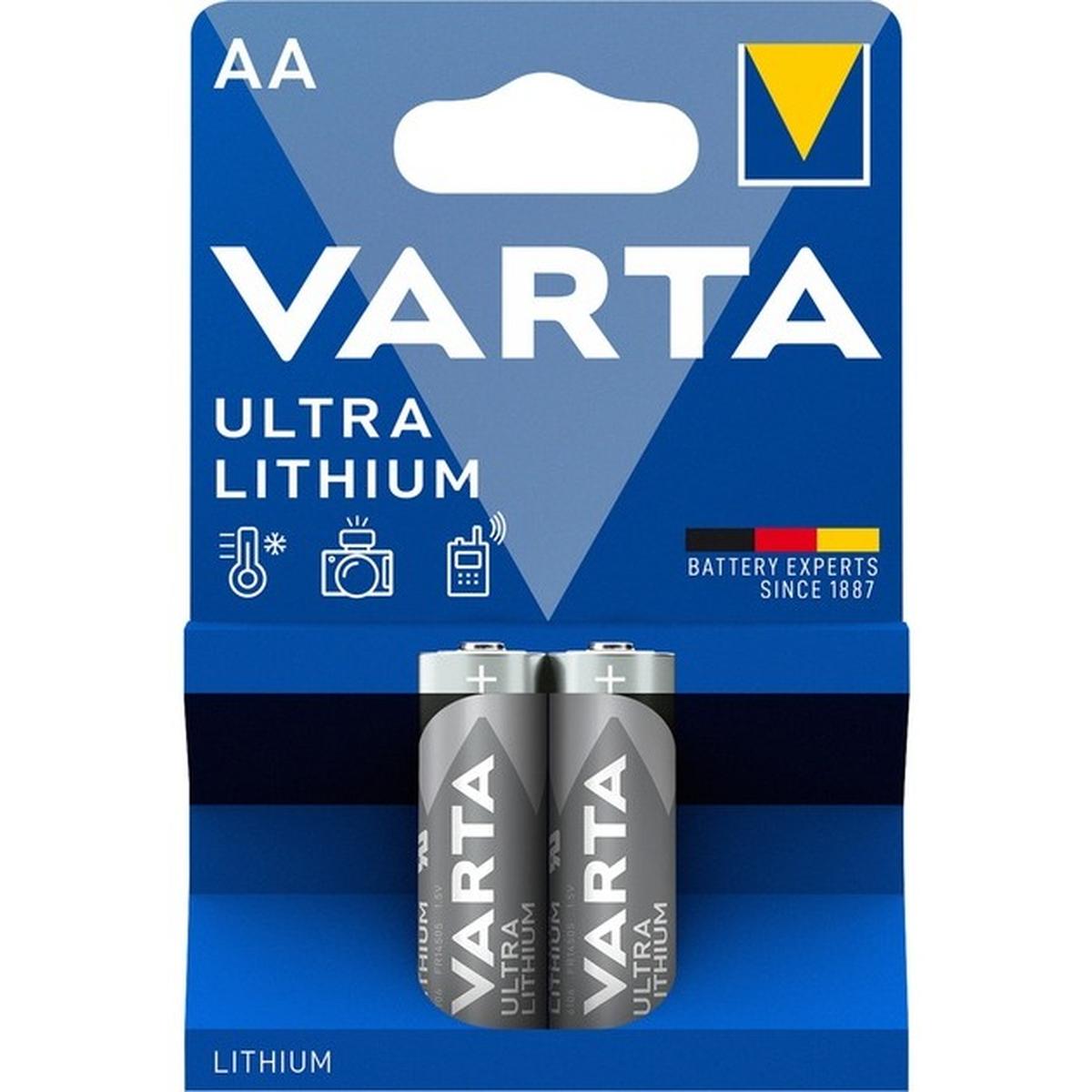 Varta Ultra Lithium AA Batterien 1,5V 2 Stück