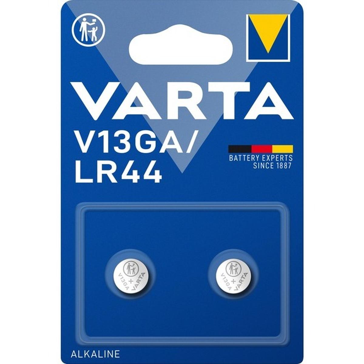 Varta V13GA/LR44 Alkaline Knopfzellen 1,5V 2 Stück