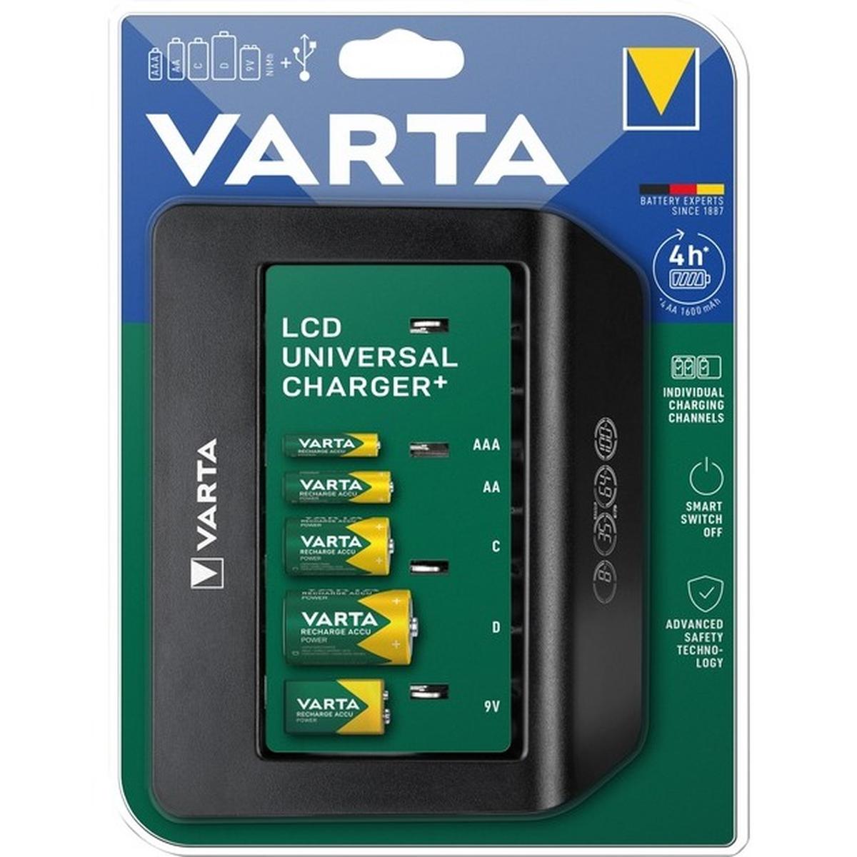 Varta LCD Universal Charger+ Akku-Ladegerät schwarz