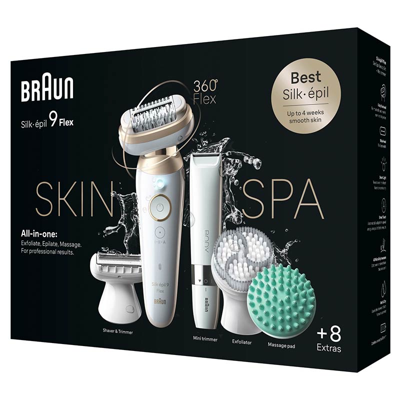 Braun Silk-épil 9 9-481 3D Flex SkinSpa All-in-One Set weiß/gold