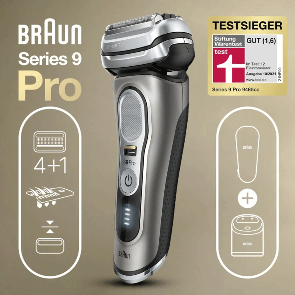 Braun Series 9 9485cc Pro Premium Herrenrasierer noble metal
