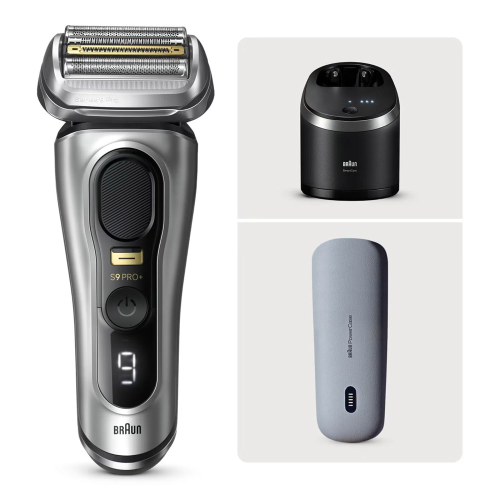 Braun Series 9 Pro+ 9577cc Herrenrasierer + Reinigungsstation PowerCase silber