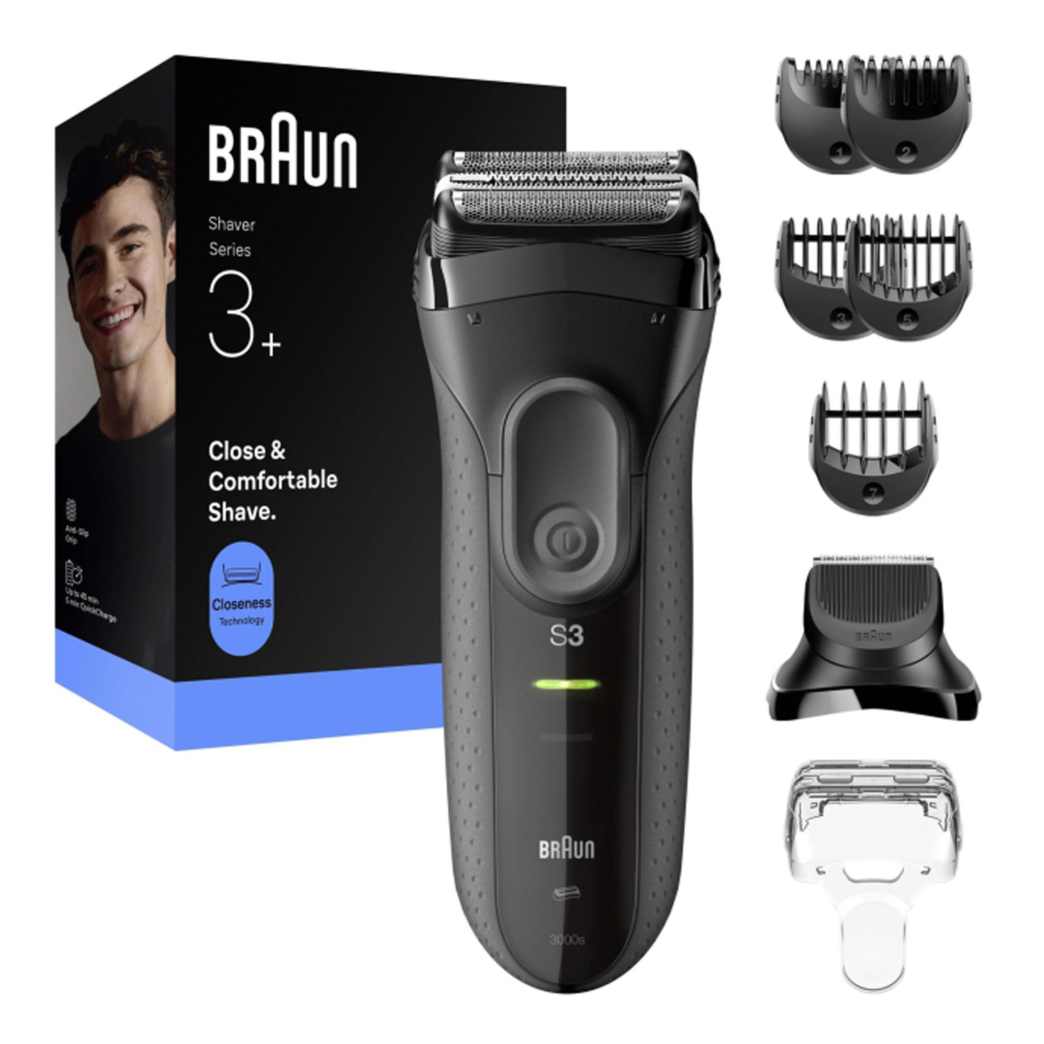 Braun Series 3+ 3000BT Elektrorasierer schwarz