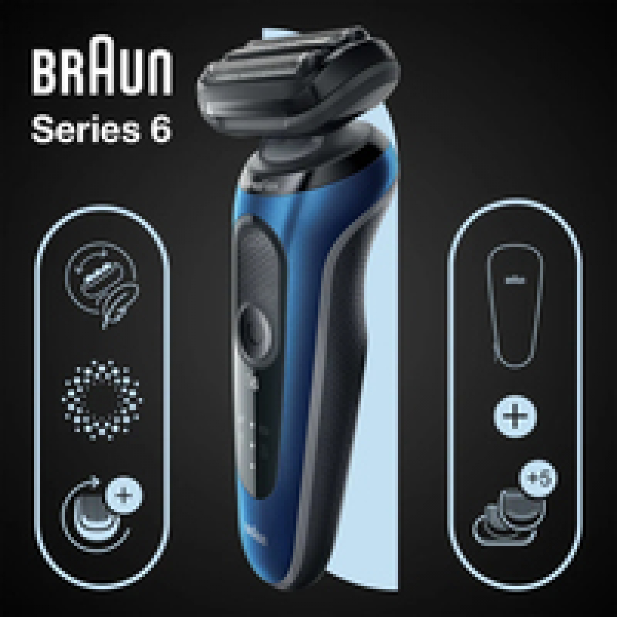 Braun Series 6 61-B1500s Elektrorasierer blau