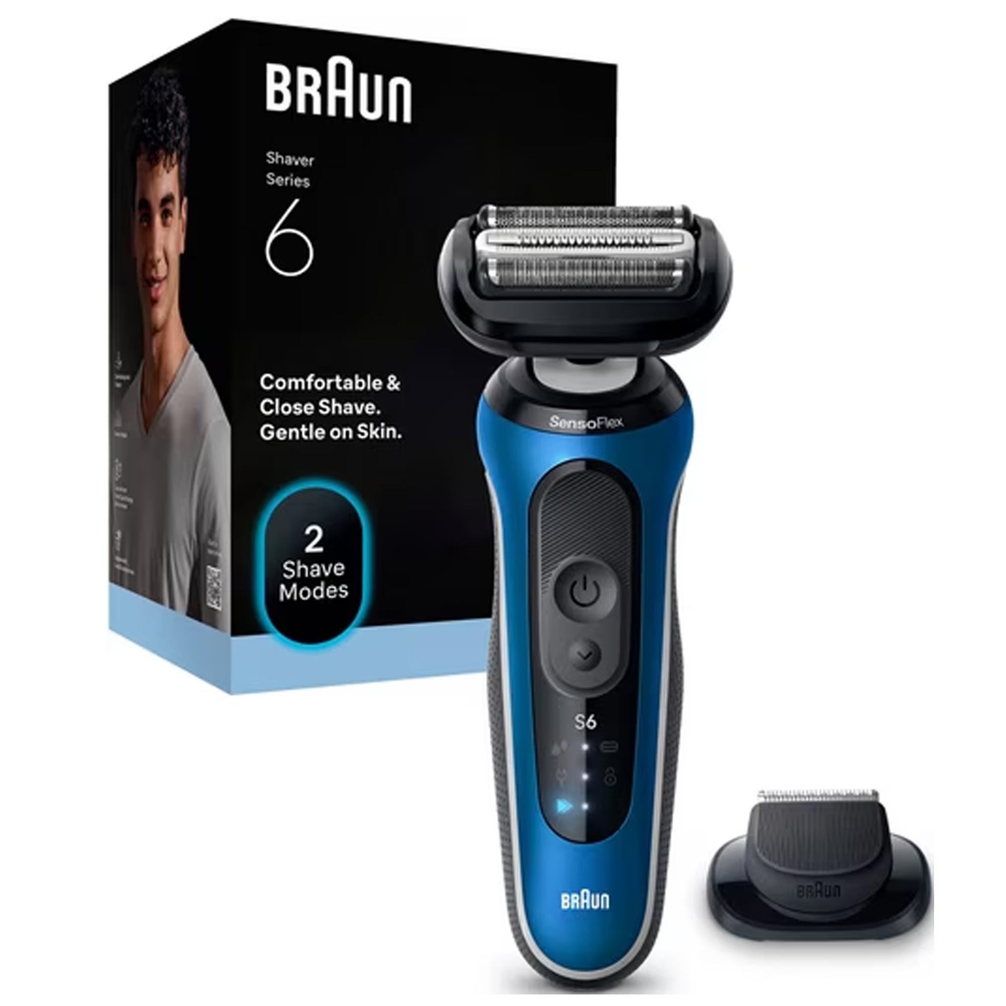 Braun Series 6 62-B1200s Elektrorasierer blau