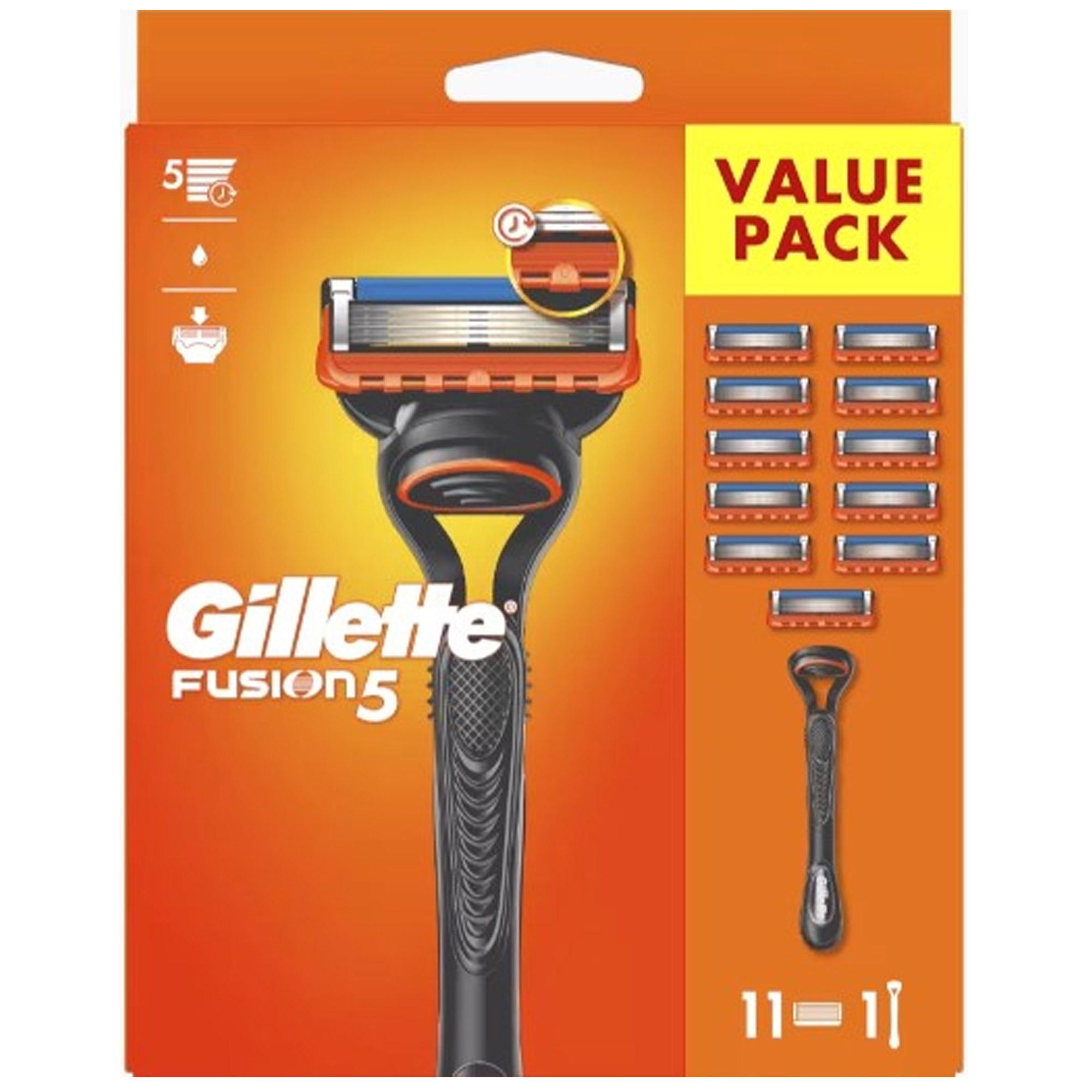 Gillette Fusion5 Rasierer mit 11 Ersatzklingen