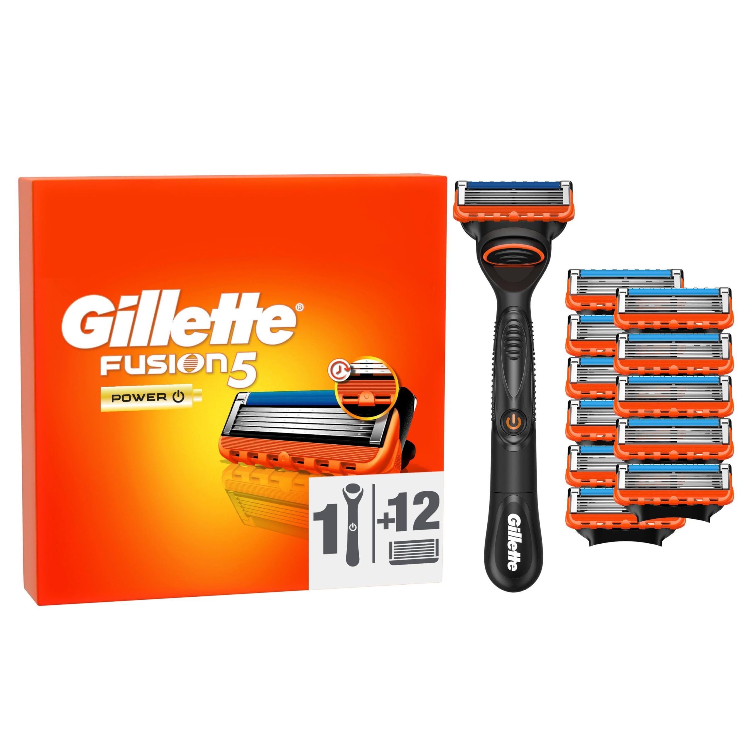 Gillette Fusion5 Power Rasierer, 12 Ersatzklingen