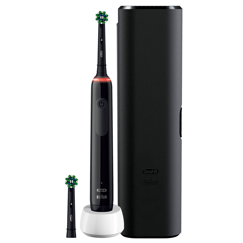 Oral-B Pro 3 3500 Elektrische Zahnbürste 2 Aufsteckbürsten Black Edition
