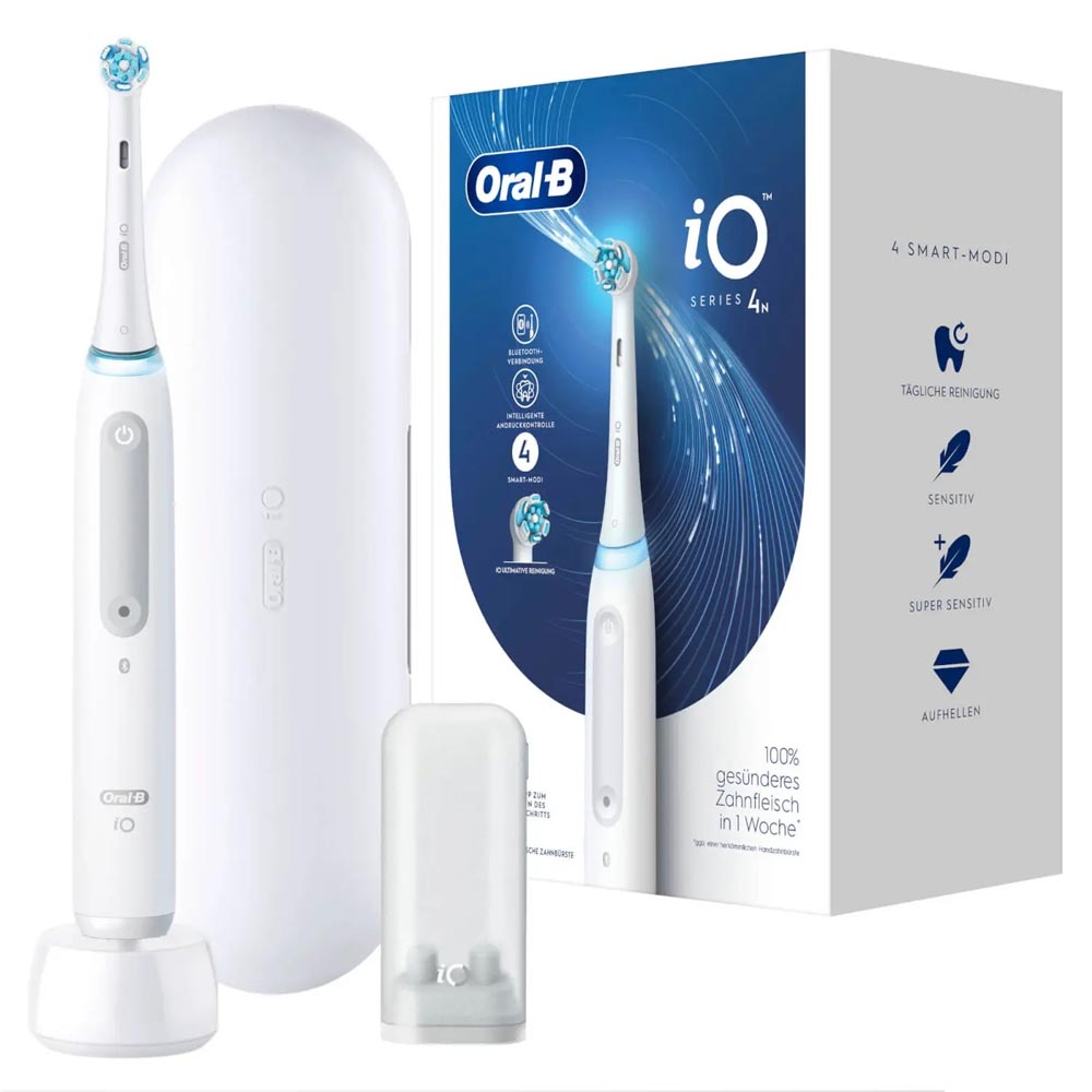Oral-B iO Series 4 elektr. Zahnbürste mit Reiseetui quite white