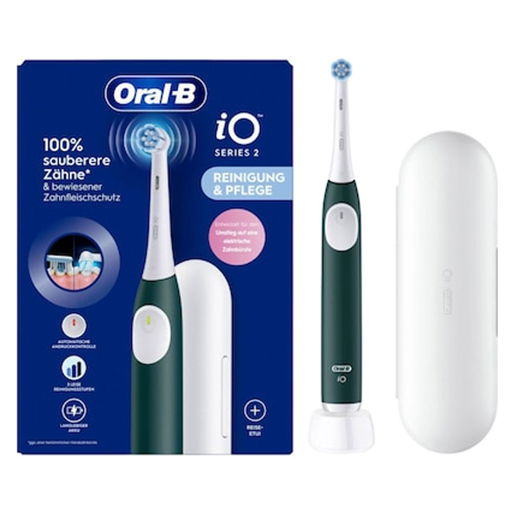 Oral-B iO Series 2 elektr. Zahnbürste mit Reiseetui forest green