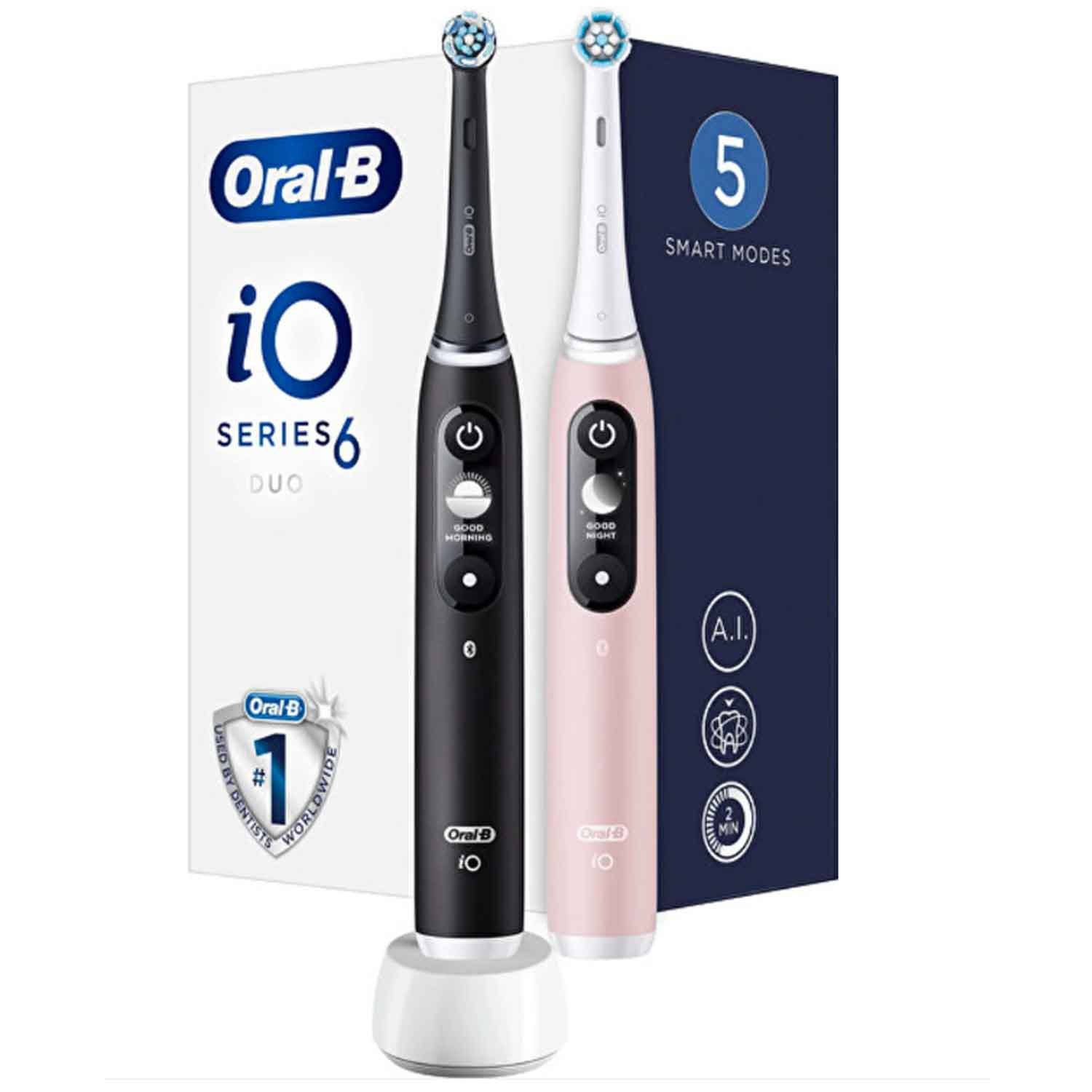 Oral-B iO Series 6 Duo elektr. Zahnbürste black lava/pink sand
