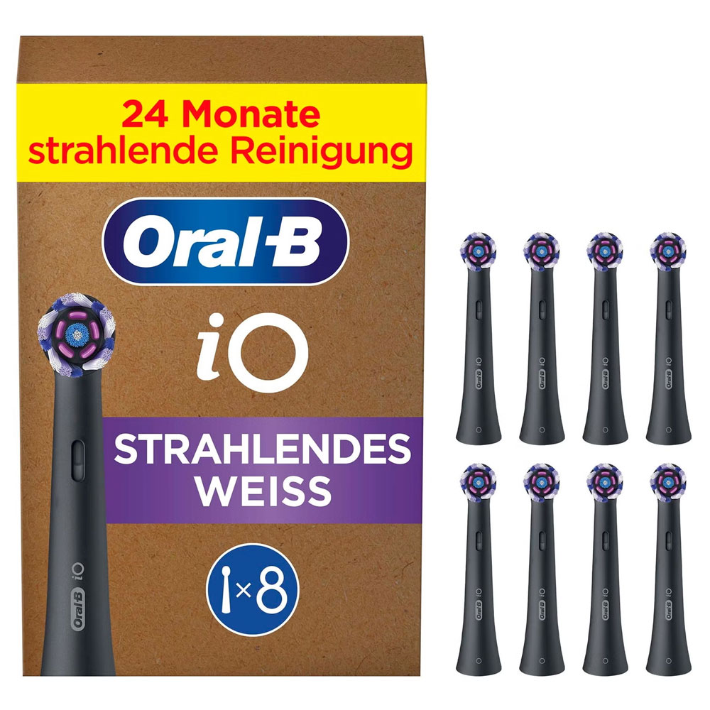 Oral-B iO Strahlendes Weiss Aufsteckbürsten schwarz 8 Stück