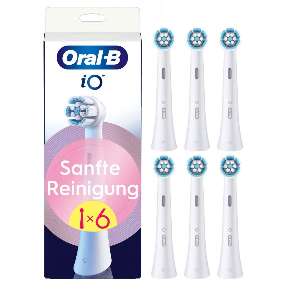 Oral-B iO Sanfte Reinigung Aufsteckbürsten weiß 6 Stück