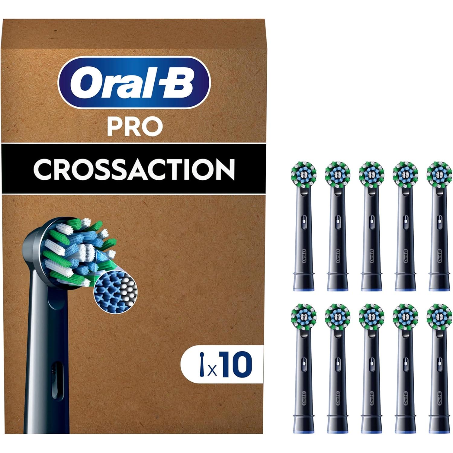 Oral-B Pro CrossAction Aufsteckbürsten 10 Stück schwarz