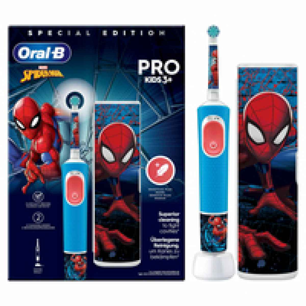 Oral-B Pro Kids Spiderman elektrische Zahnbürste blau/rot