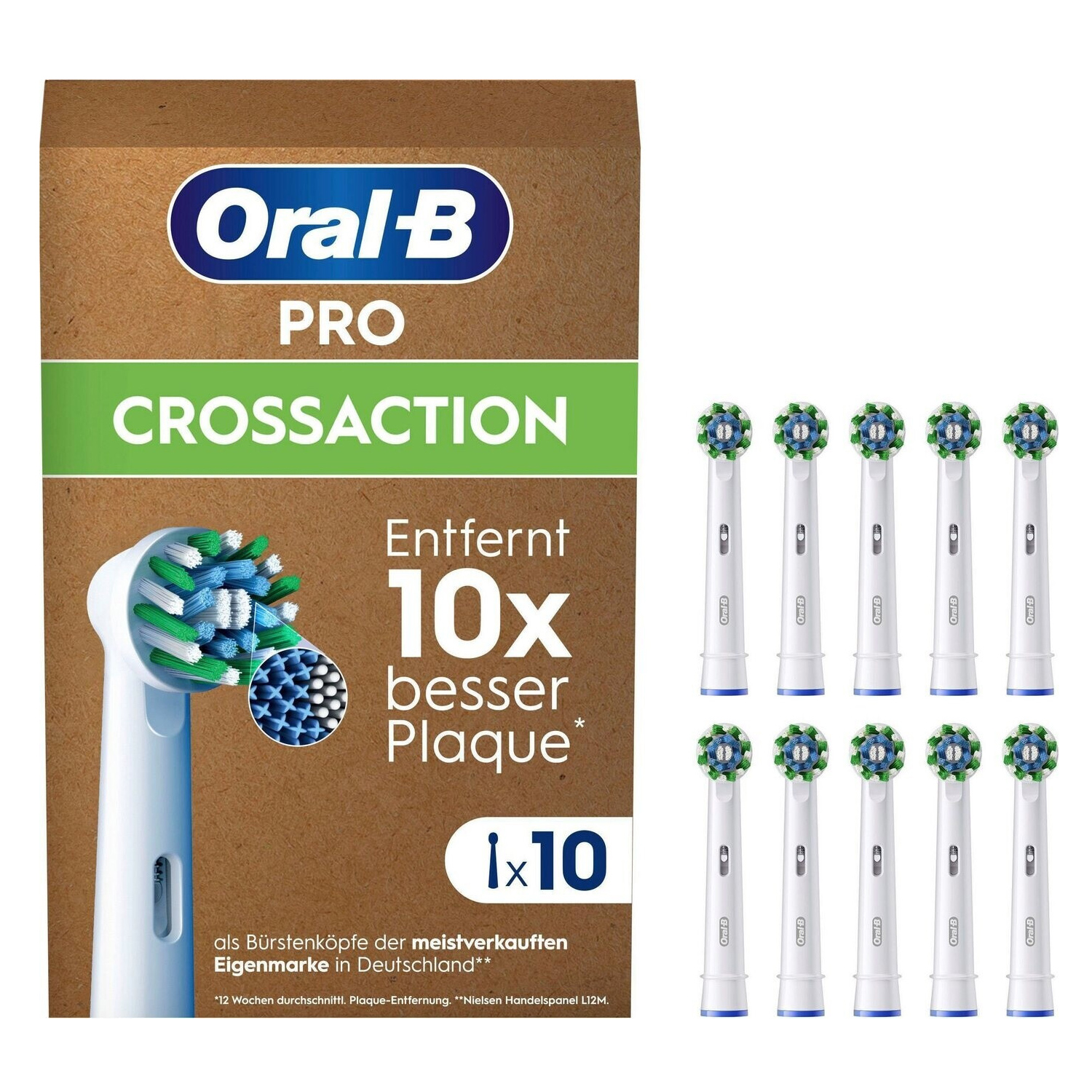 Oral-B Pro CrossAction Aufsteckbürsten 10 Stück weiß
